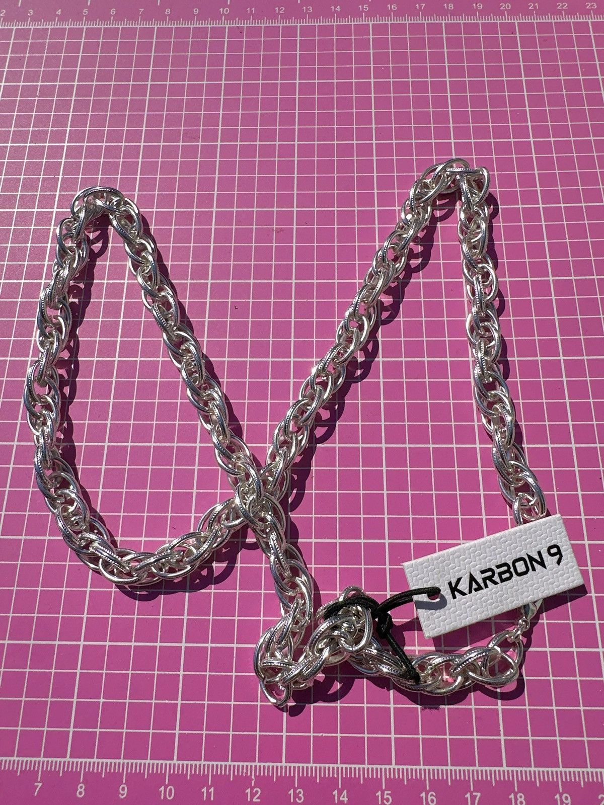 Designer KARBON 9 Silver Chain Necklace new with tag 26 inches unisex Size ONE SIZE - 3 Thumbnail