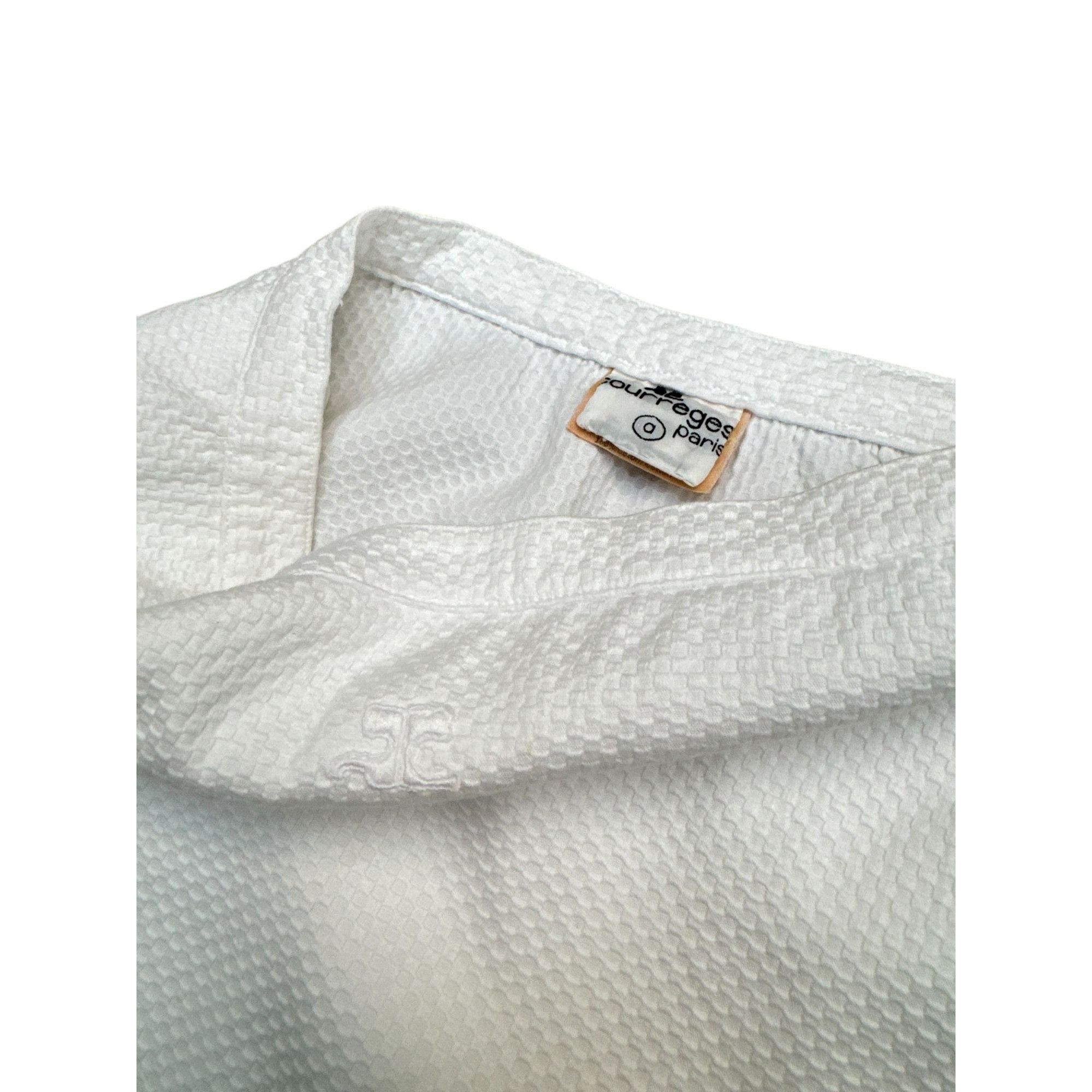 Courreges Vintage Ribbed White Skirt Size 25" / US 0 / IT 36 - 4 Thumbnail