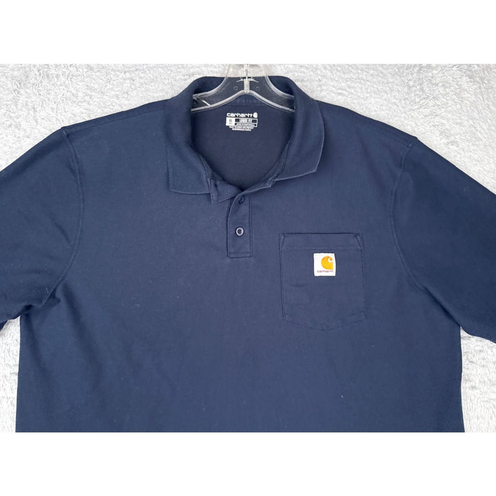 Carhartt Carhartt Polo Shirt Men XL Blue Pocket Poly Blend Workwear T-Shirt Polo Short Sleeve Regular Fit Mens Size US XL / EU 56 / 4 - 4 Thumbnail