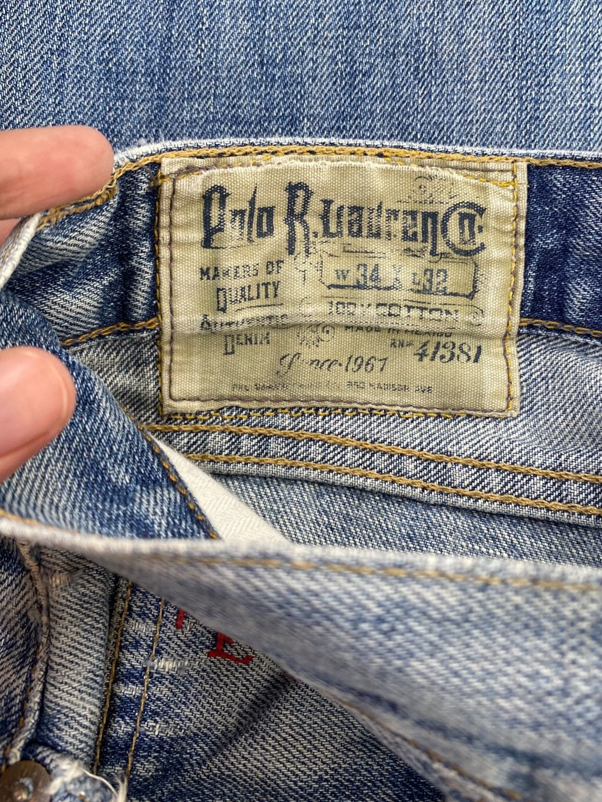 Polo Ralph Lauren Polo Ralph Lauren Acid Blue Wash Style Loose Jeans Size US 34 / EU 50 - 10 Thumbnail