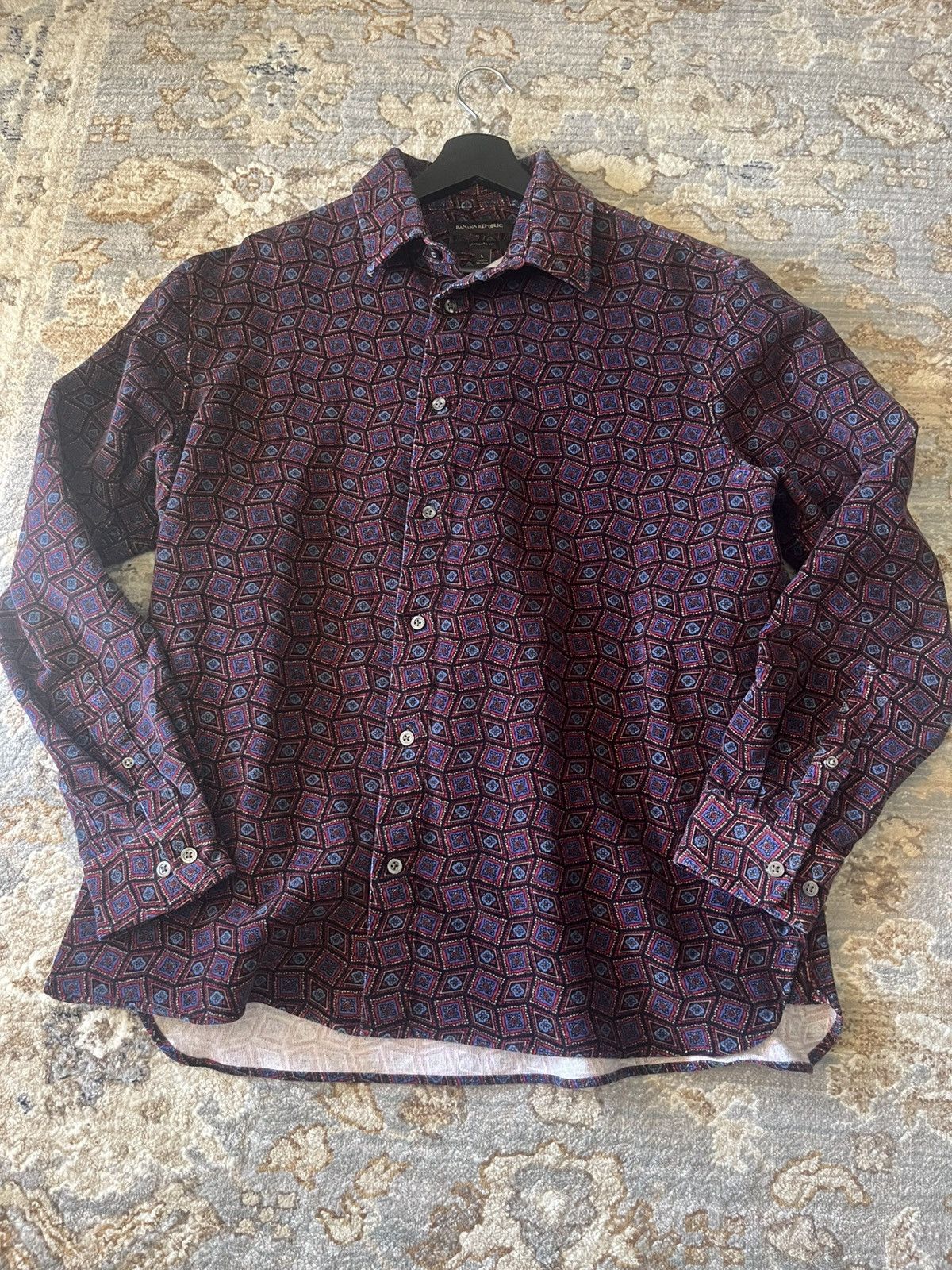 Banana Republic AOP BANANA REPUBLIC LIGHT CORDUROY SHIRT L MADRAS Size US L / EU 52-54 / 3 - 4 Thumbnail