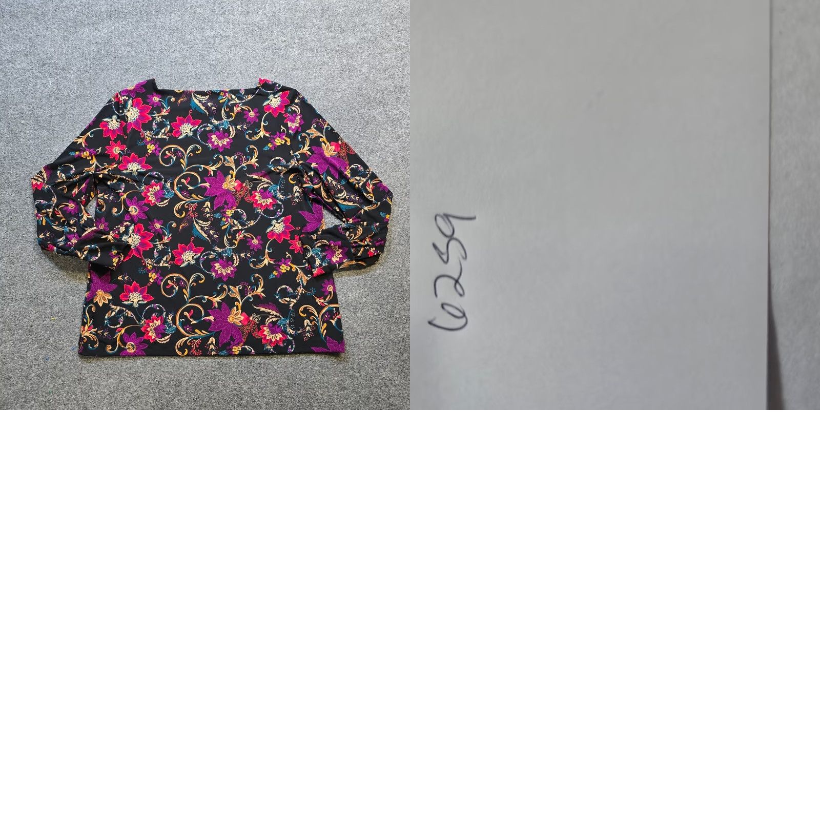 Vintage Chicos Travelers Top Womens Large Black Floral Stretch Square Neck Career Shirt Size L / US 10 / IT 46 - 8 Thumbnail