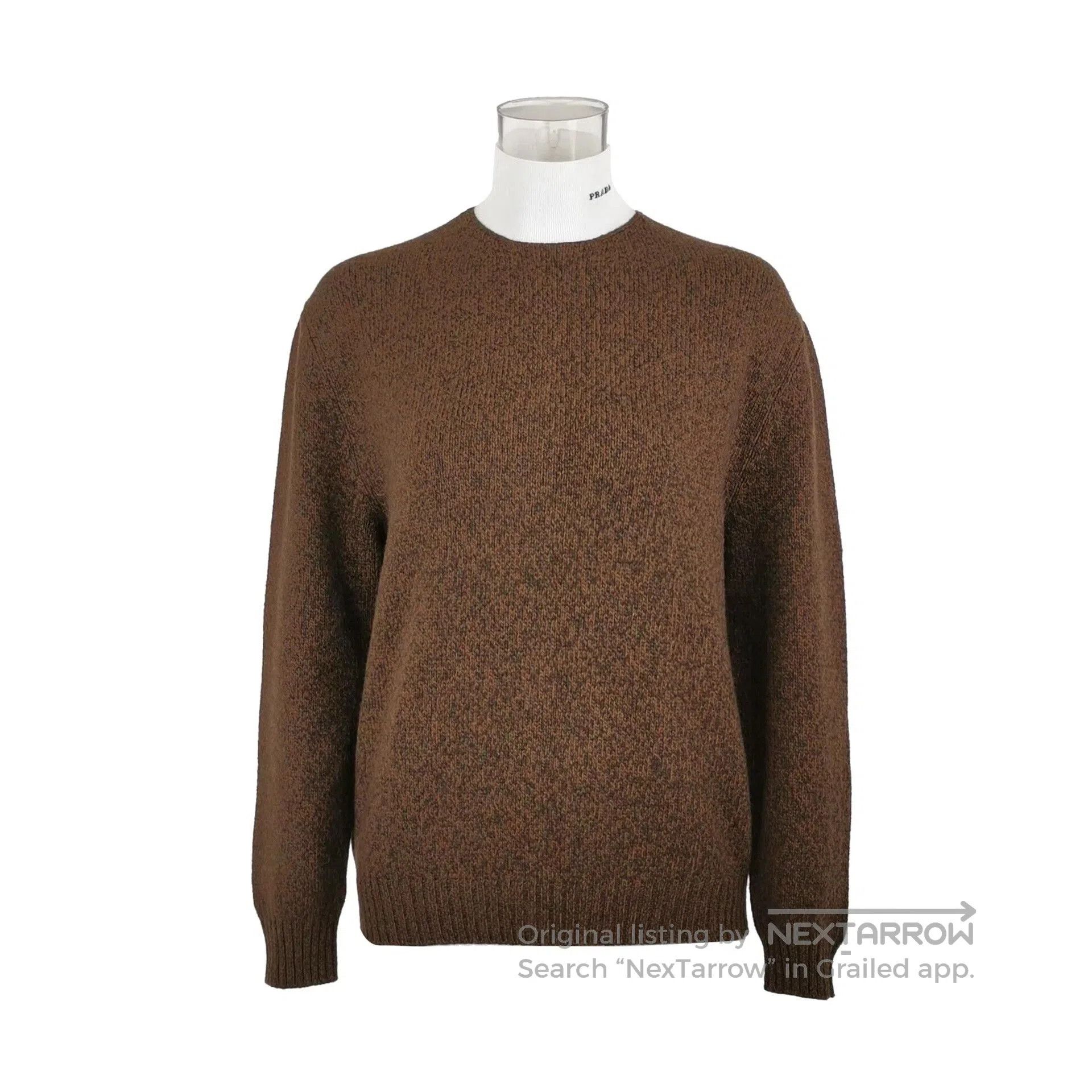 Prada Brown Crew-Neck Wool-Cashmere Sweater. Size US XXS / EU 40 - 1 Thumbnail