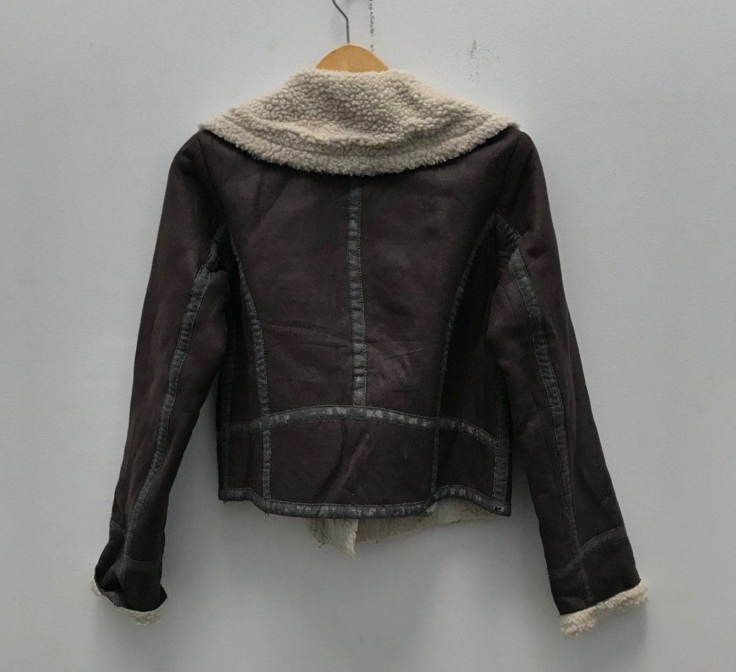 GOA GOA Suede Leather SHEARLING collar cropped moto jacket Size S / US 4 / IT 40 - 2 Thumbnail