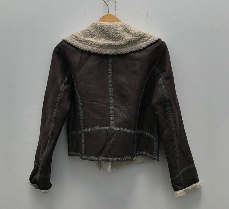 If Six Was Nine GOA Suede Leather fur collar cropped moto jacket