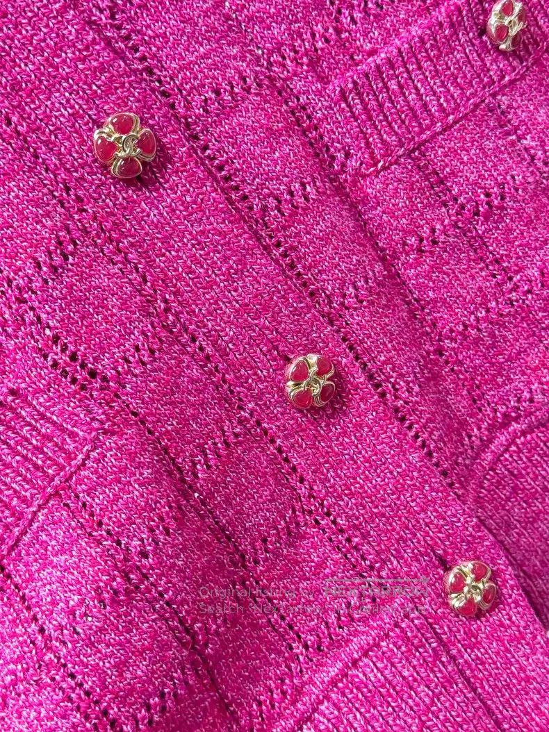 Chanel Chanel Knitted waffle long-sleeved cardigan jacket Size XS / US 0-2 / IT 36-38 - 4 Thumbnail