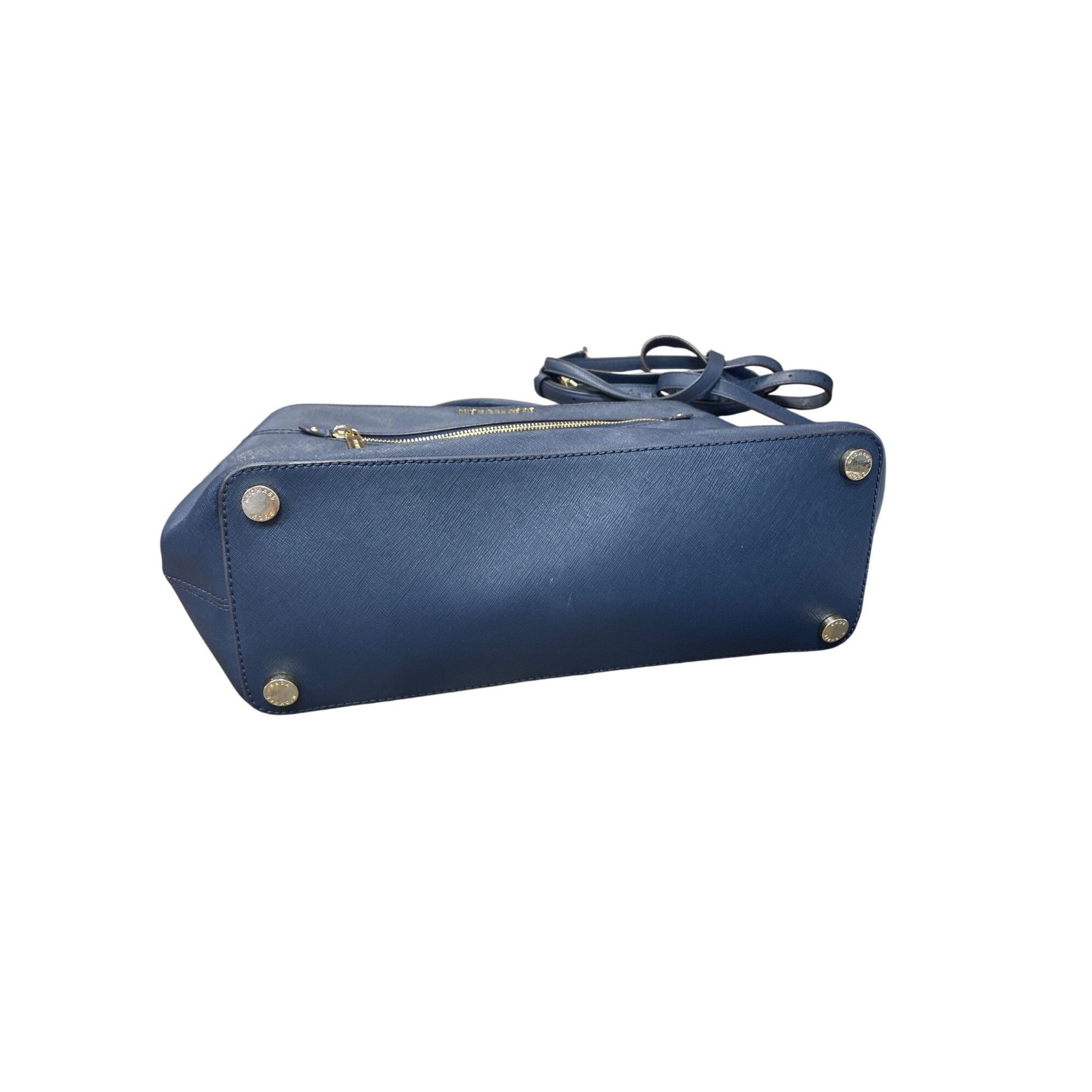 Michael Kors Michael Kors Womans Navy Blue Saffiano Leather Satchell Cros Size ONE SIZE - 4 Thumbnail