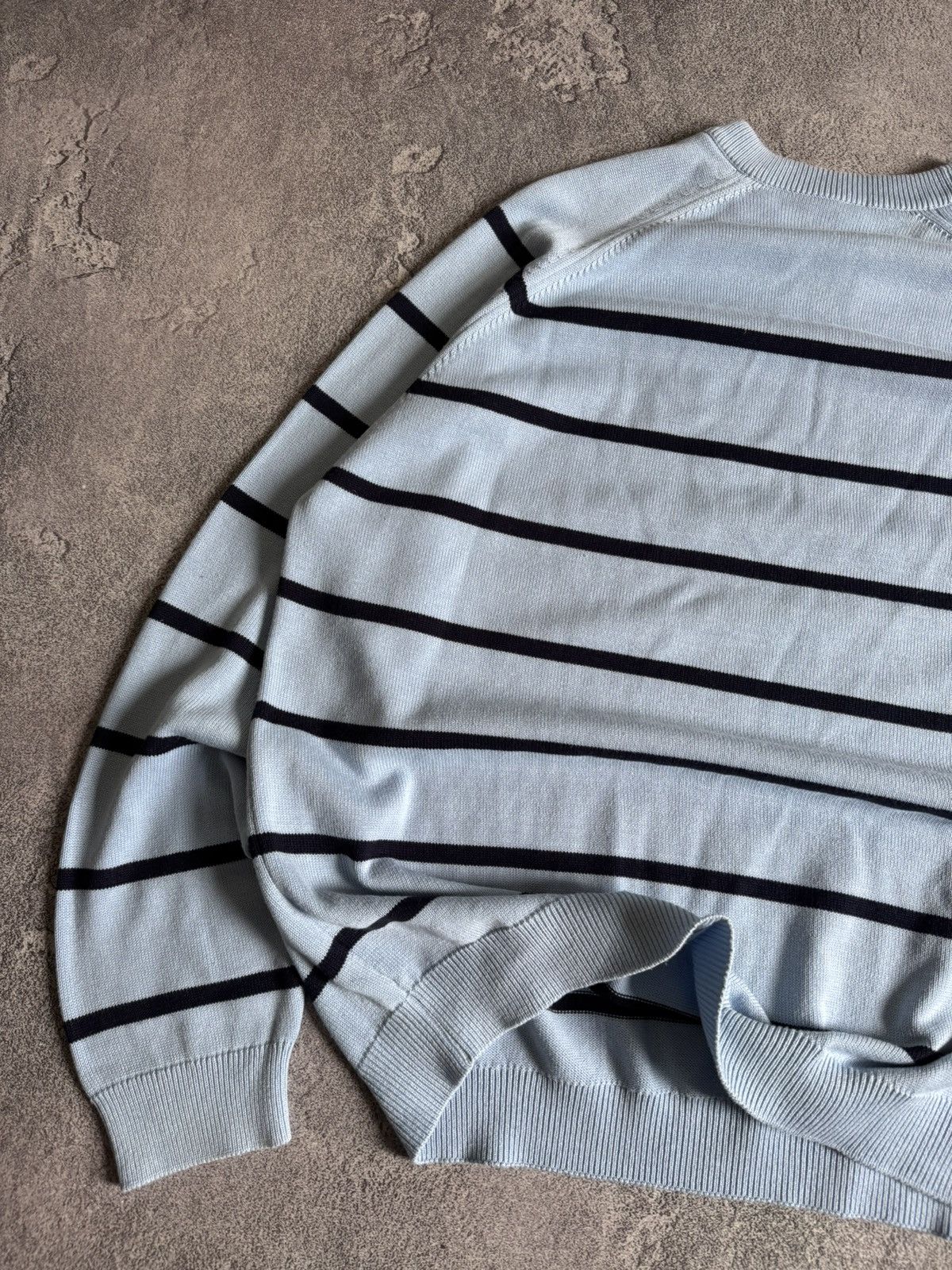 Lacoste × Vintage Lacoste 10size striped blue knitwear sweater jumper pullover Size US XXL / EU 58 / 5 - 13 Thumbnail