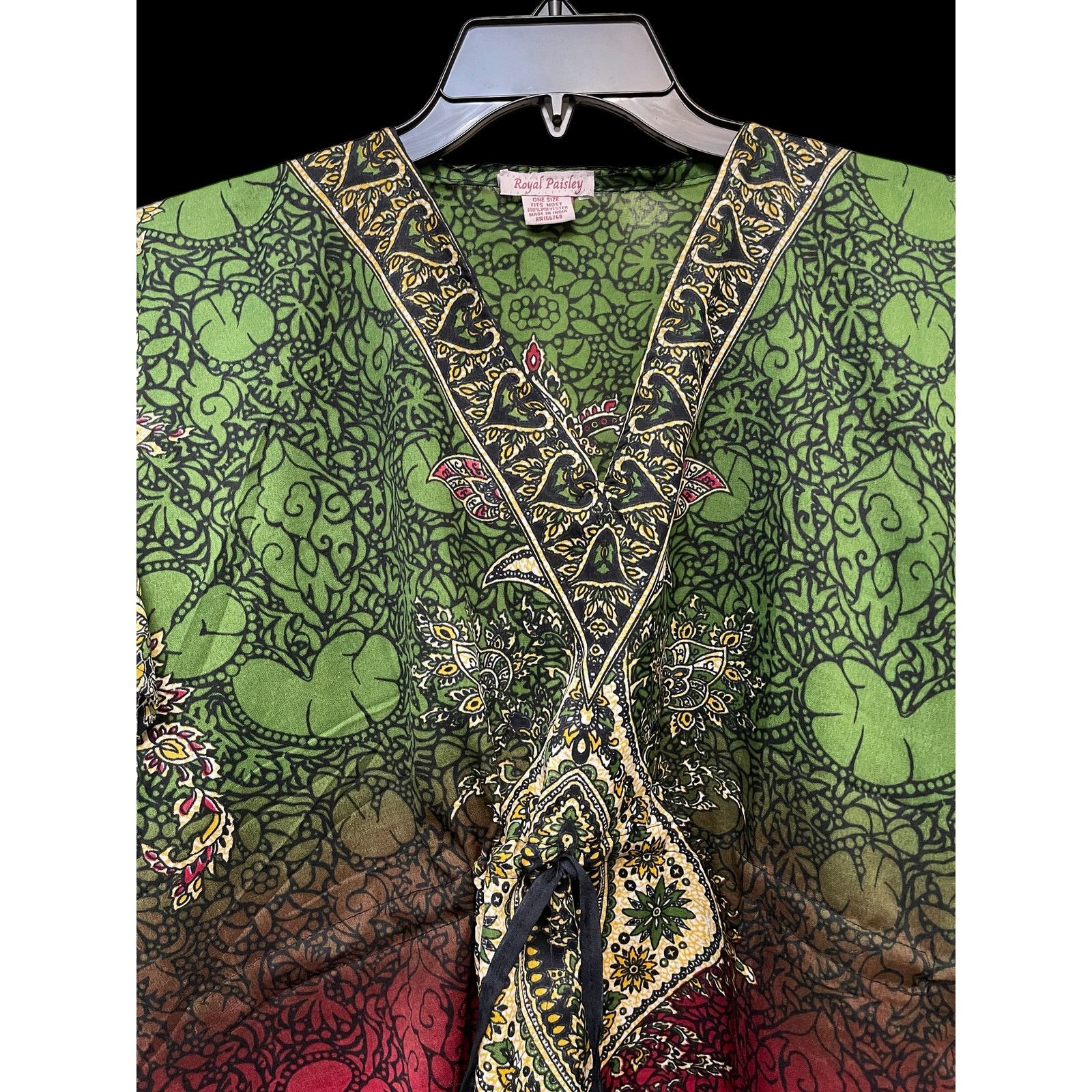 Unknown London Royal Paisley Blouse Top Shirt One Size Multicolored Boho Size ONE SIZE - 4 Thumbnail