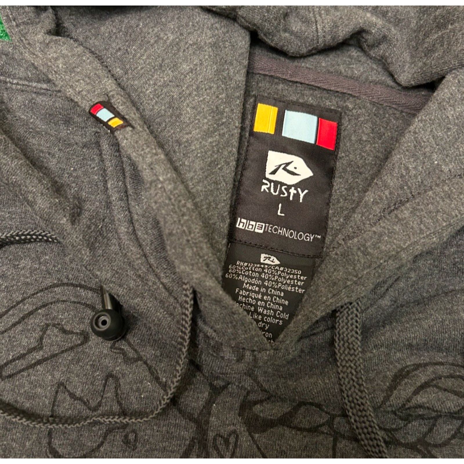Rusty VINTAGE Rusty Jacket Hoodie Womens Large Gray Y2K Skater Punk Grunge Earphone Boobies Are Rad VTG Theme Womens L Size L / US 10 / IT 46 - 4 Thumbnail