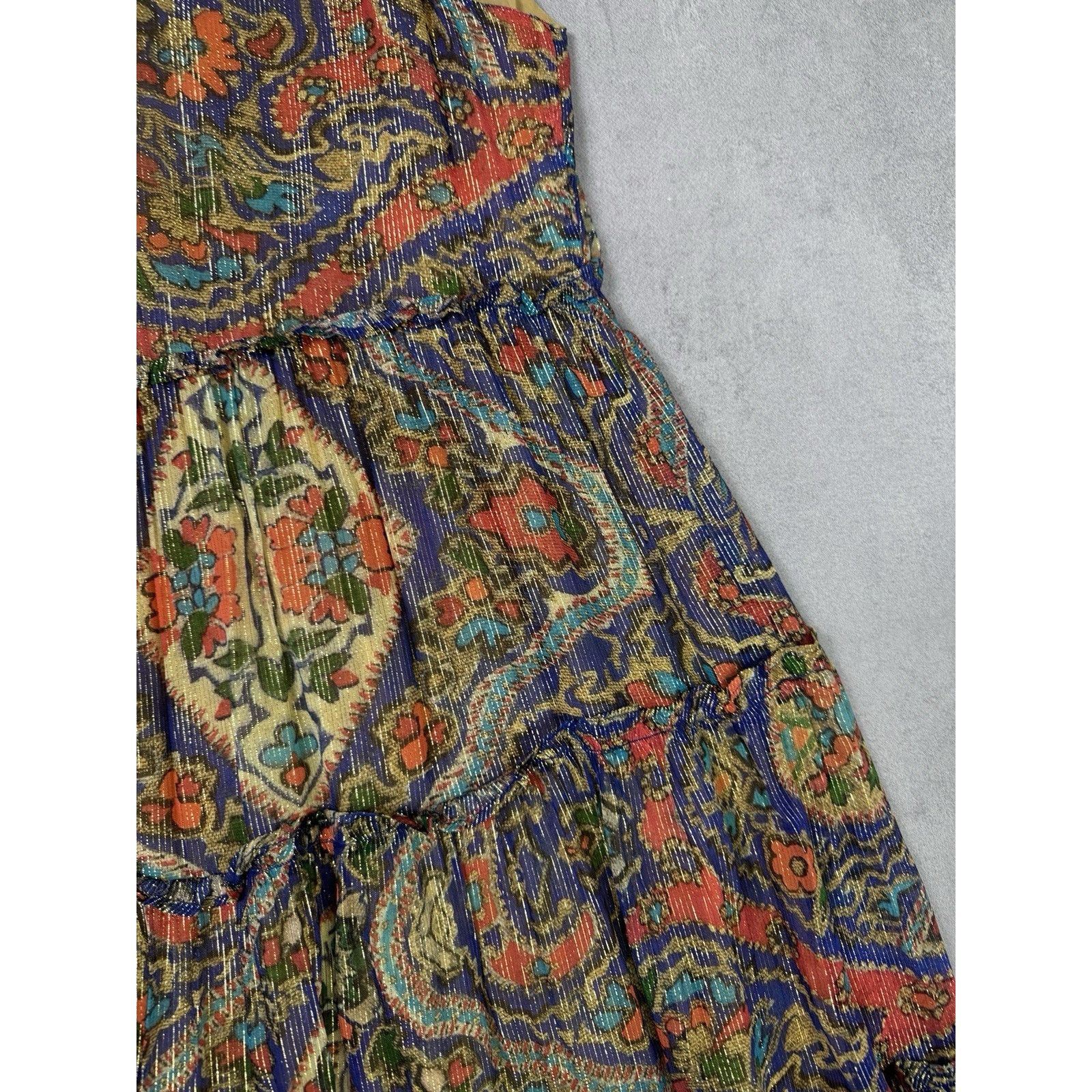 Oliphant OLIPHANT RUFFLE TIERED MAXI PERSIAN COBALT SIZE L DRESS Size L / US 10 / IT 46 - 16 Thumbnail