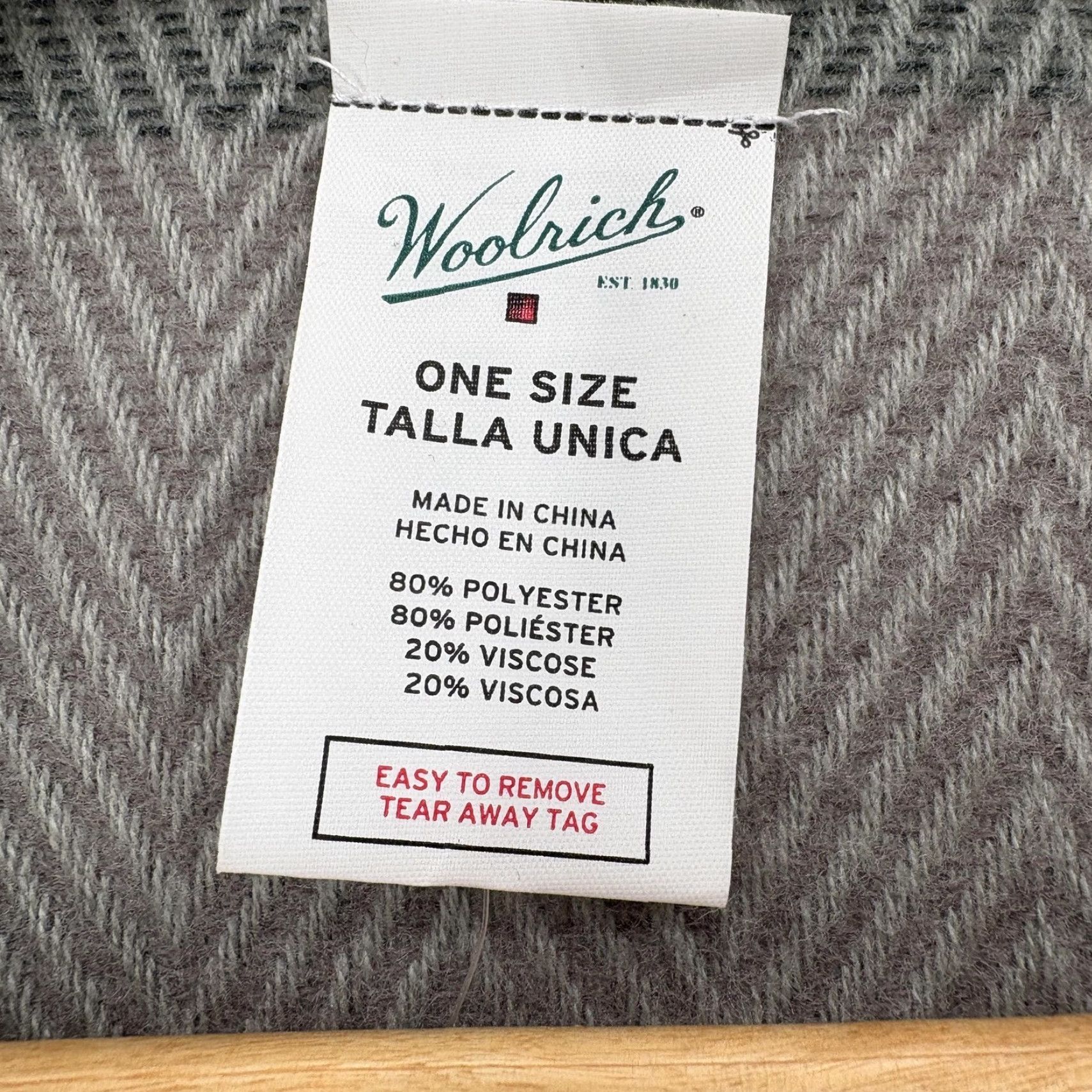 Vintage Woolrich Poncho Womens One Size Gray Herringbone Fringe Open Front Wrap NWT Size ONE SIZE - 3 Thumbnail