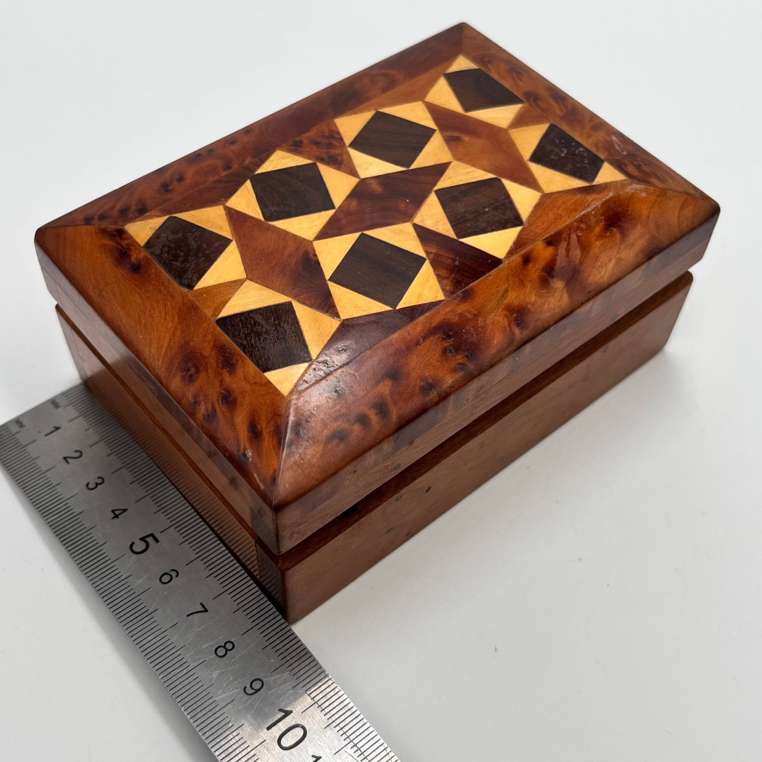 Vintage Vintage Soviet Wooden Box Karelian Birch Inlay Handmade Size ONE SIZE - 5 Thumbnail