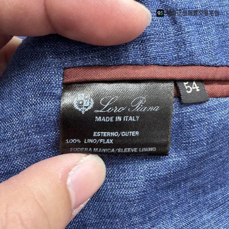 Loro Piana Loro Piana Blue Linen Lapel Long. Size US L / EU 52-54 / 3 - 2 Thumbnail
