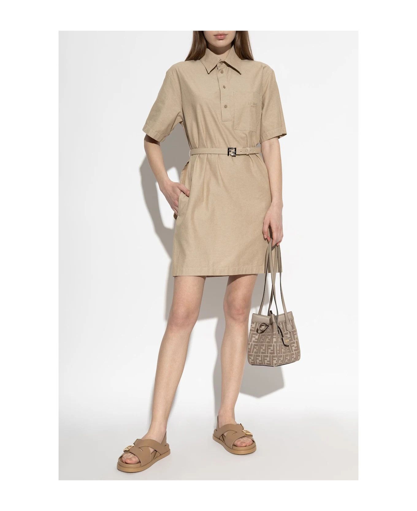 Fendi o1s1wg110326 Dress in Beige Size XL / US 12-14 / IT 48-50 - 5 Thumbnail
