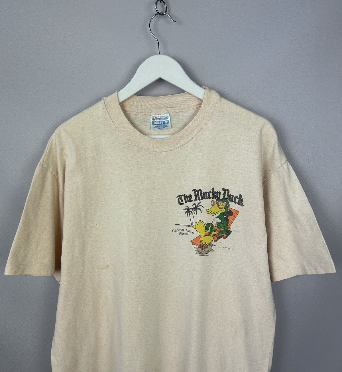 Hanes Vintage 1989 The Mucky Duck Captiva Island Florida 80s Size US L / EU 52-54 / 3 - 11 Thumbnail