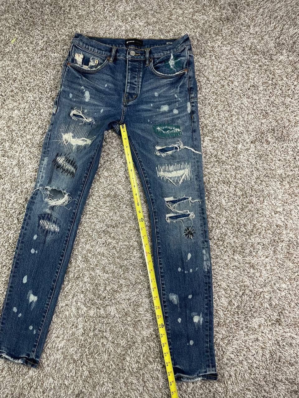 Purple Brand Purple Brand Extreme Worn Zigzag Repair Jeans Size US 31 - 7 Thumbnail