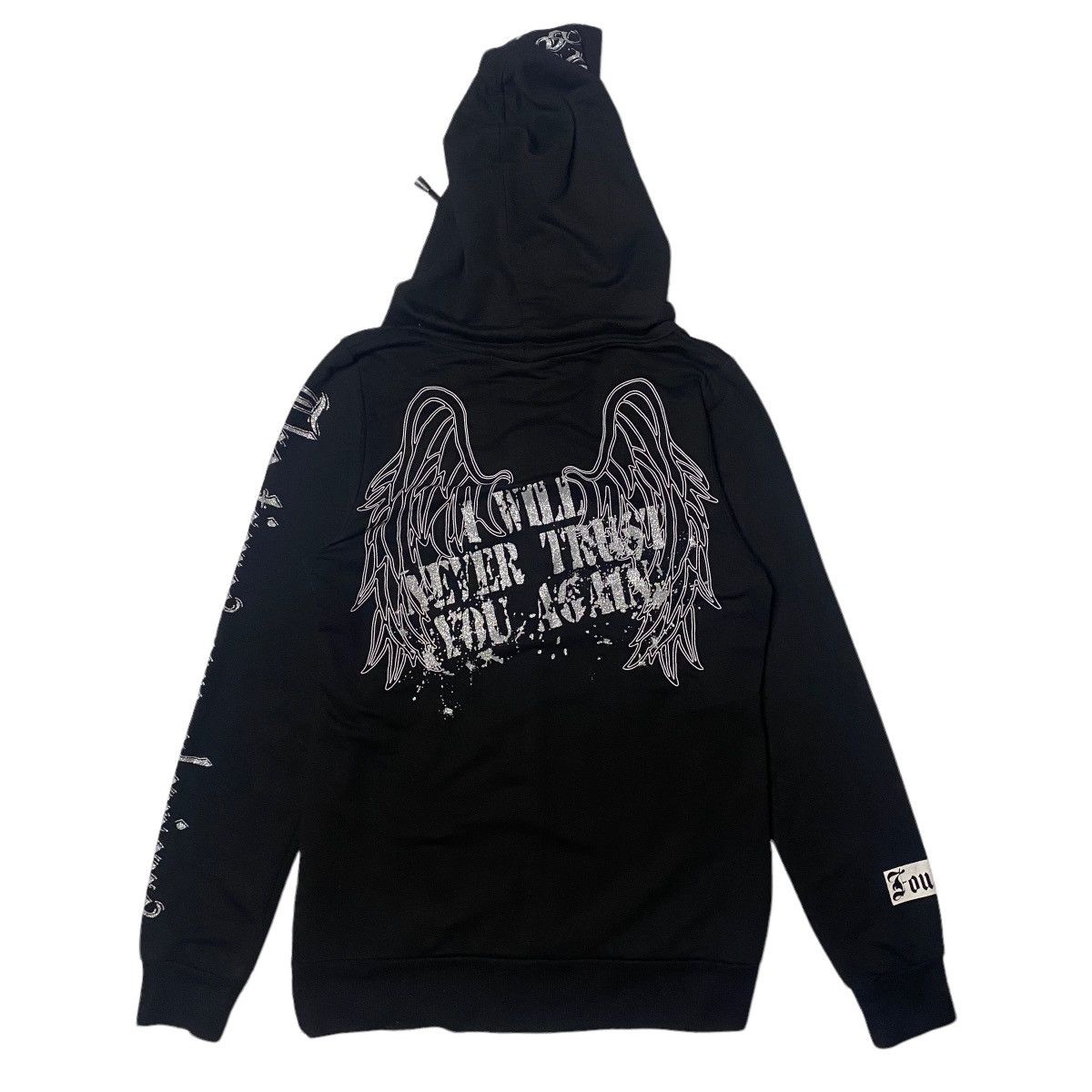 Hysteric Glamour × Japanese Brand × Vintage 2000's Dig Deep Tribal Poem Wings Hoodie Size US XS / EU 42 / 0 - 2 Thumbnail