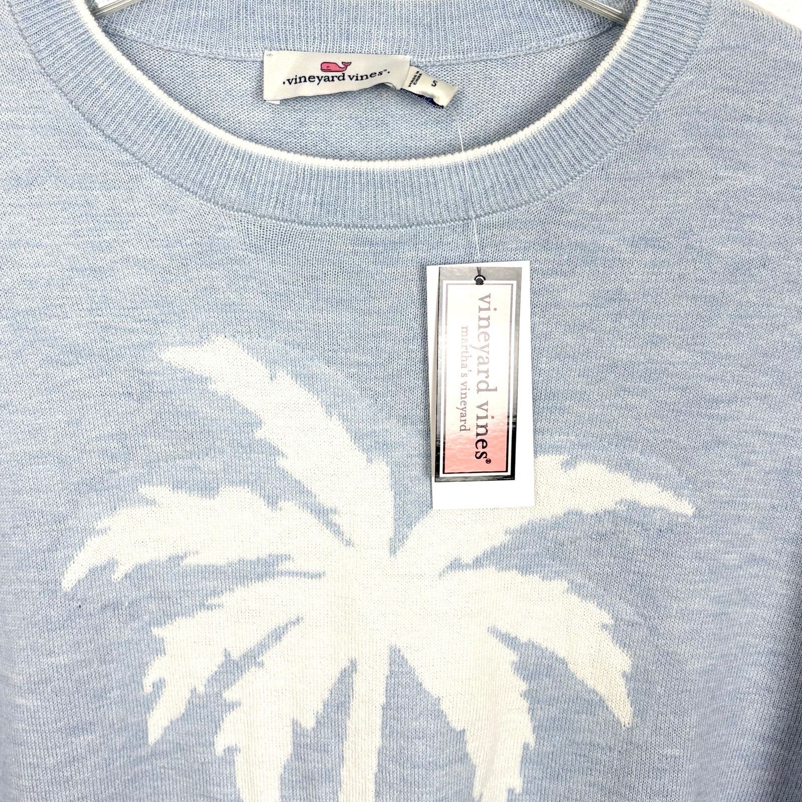 Vineyard Vines Vineyard Vines Palm Tree Intarsia Sweater Jake Blue Heather Size S / US 4 / IT 40 - 4 Thumbnail