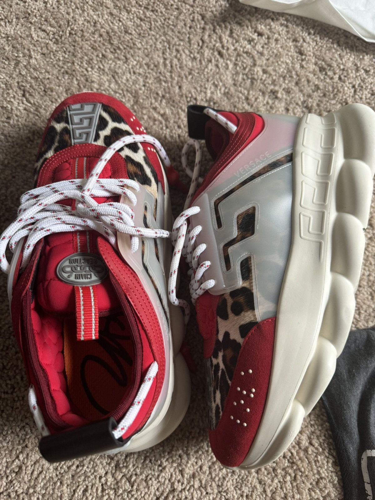 Versace Versace Chain Reaction ‘Red Leopard Print’ Size US 10 / EU 43 - 5 Thumbnail