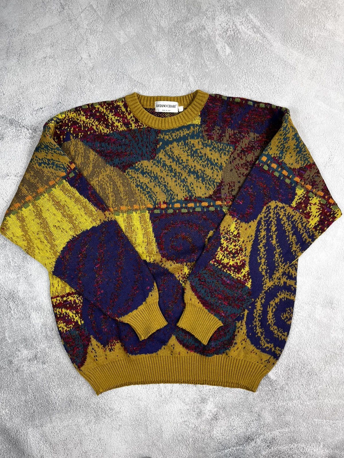 Japanese Brand × Vintage Vintage 90s abstract coggi style sweater 00s Japanese Size US L / EU 52-54 / 3 - 3 Thumbnail