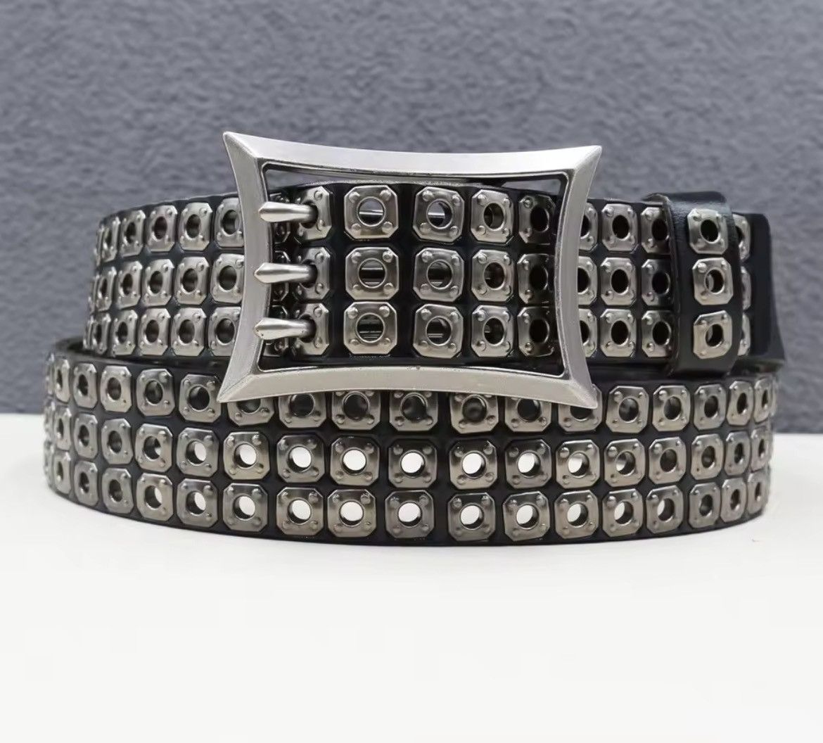 Jewelry Punk Rivet Three-pin buckle Belt Size ONE SIZE - 2 Thumbnail
