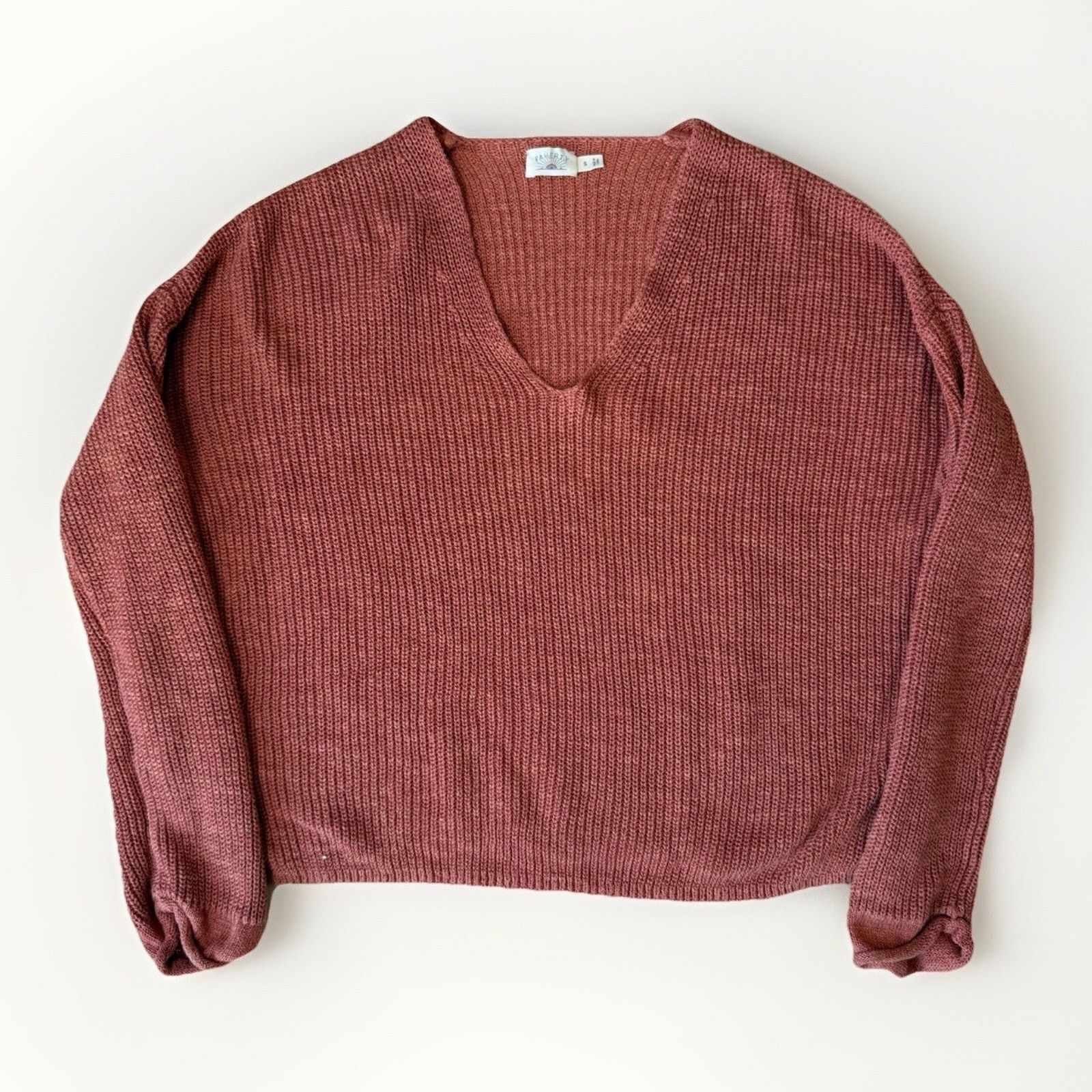 Faherty Faherty Sweater Women's Small Rust Orange Linen Cotton Size S / US 4 / IT 40 - 1 Thumbnail