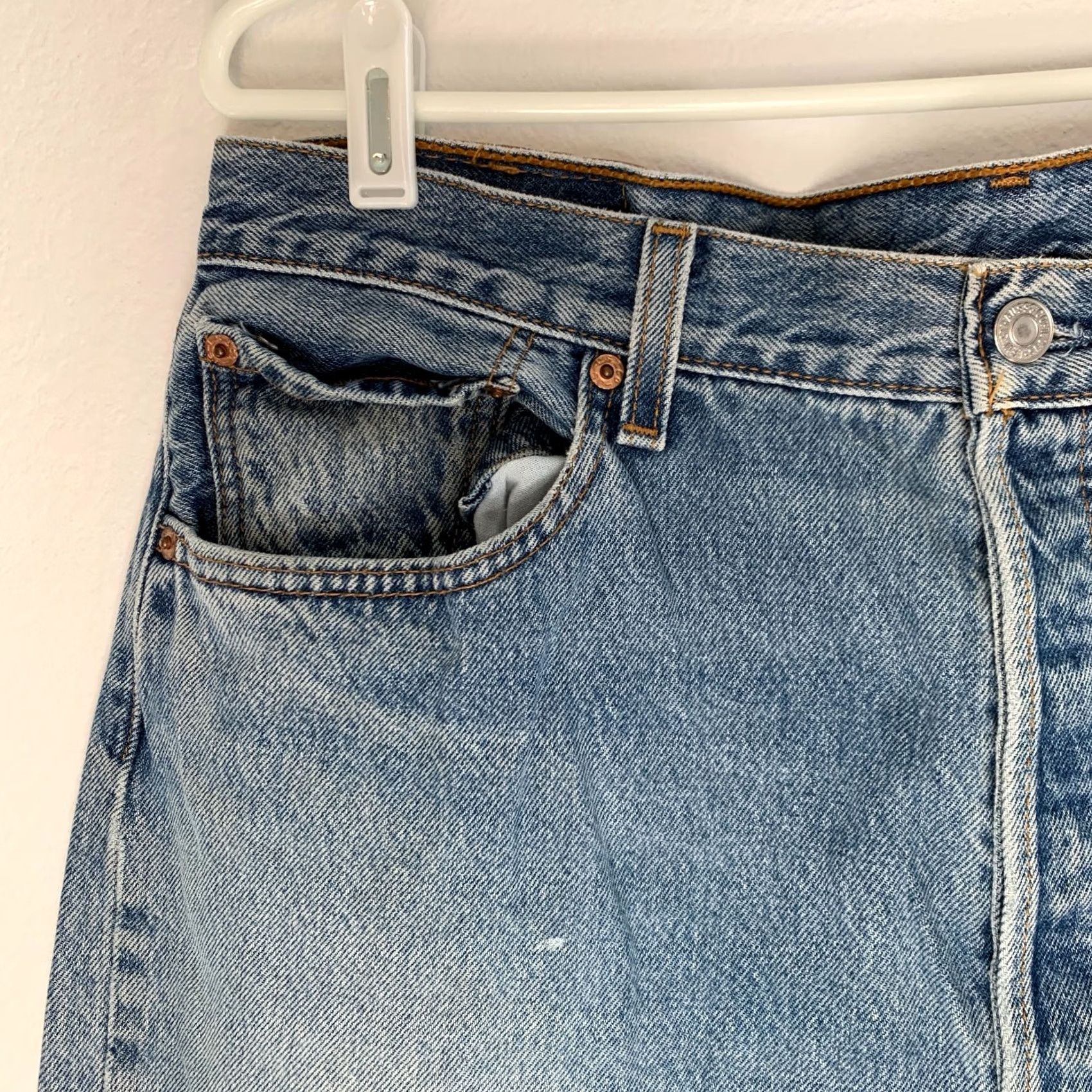 Levi's VINTAGE Levi's Levi Strauss Button Fly Jeans 501 90s USA 5-Pocket Denim Blue Regular Mens 38x30 Size US 38 / EU 54 - 2 Thumbnail
