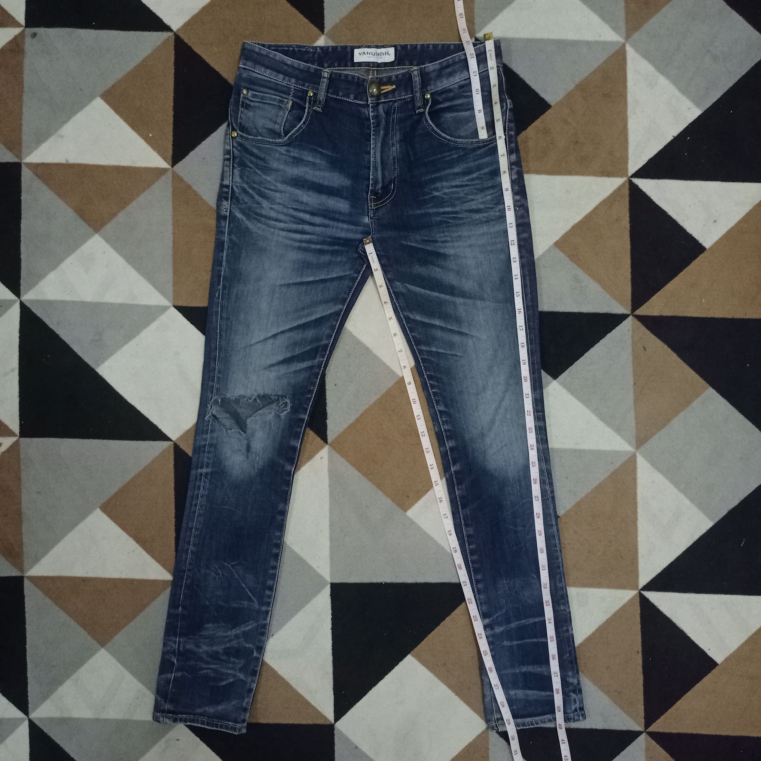 Japanese Brand × Vanquish Vintage Japanese Vanquish Skinny Punk Ripped Jeans 30x30 Size US 30 / EU 46 - 10 Thumbnail