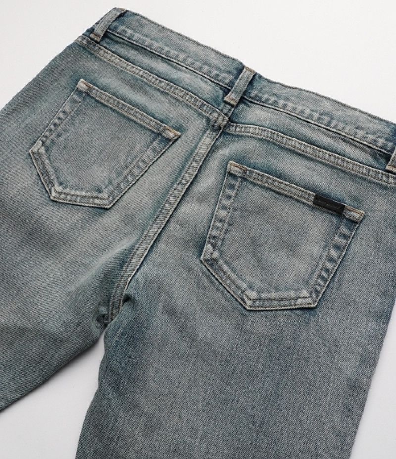 Saint Laurent Paris o1bcso1str1124 Low Rise Jeans in Blue Size 30" / US 8 / IT 44 - 3 Thumbnail