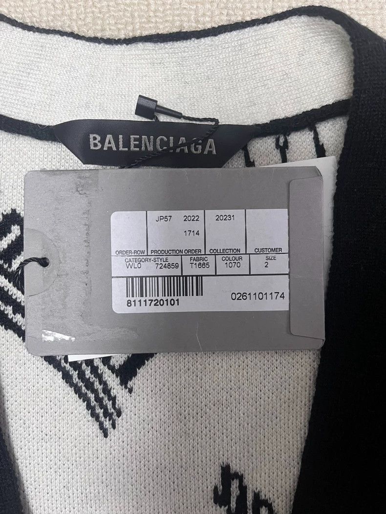 Balenciaga Balenciaga Wool stretch logo long-sleeve knit cardigan shir Size US M / EU 48-50 / 2 - 4 Thumbnail