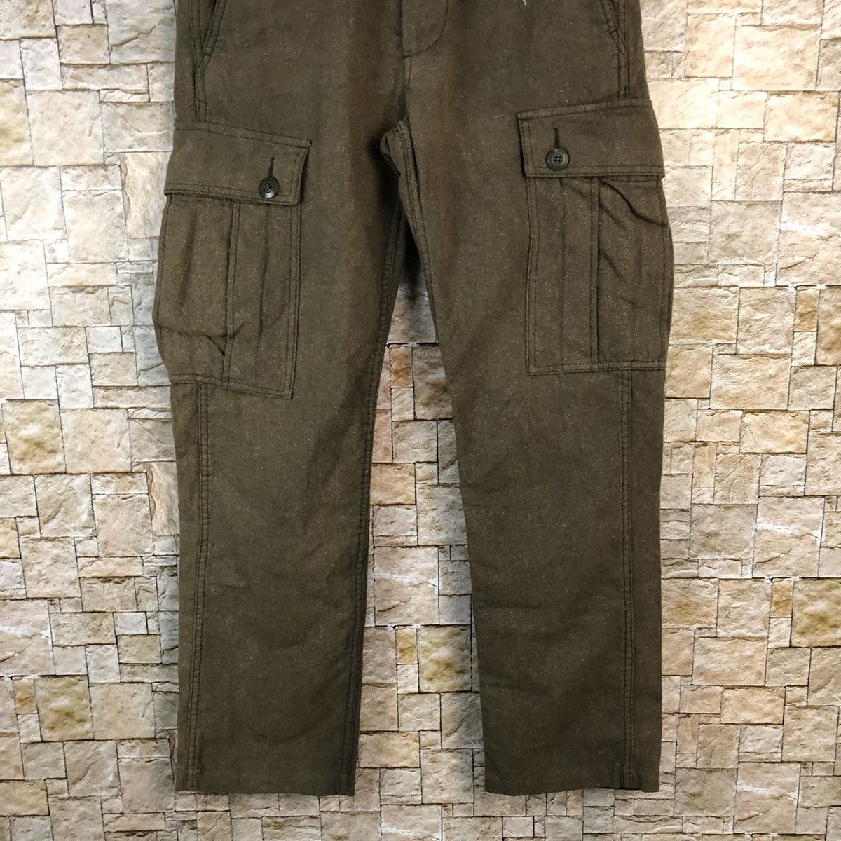 Japanese Brand Back Number Brown Cargo Multipocket Pants #A1162 Size US 27 - 3 Thumbnail