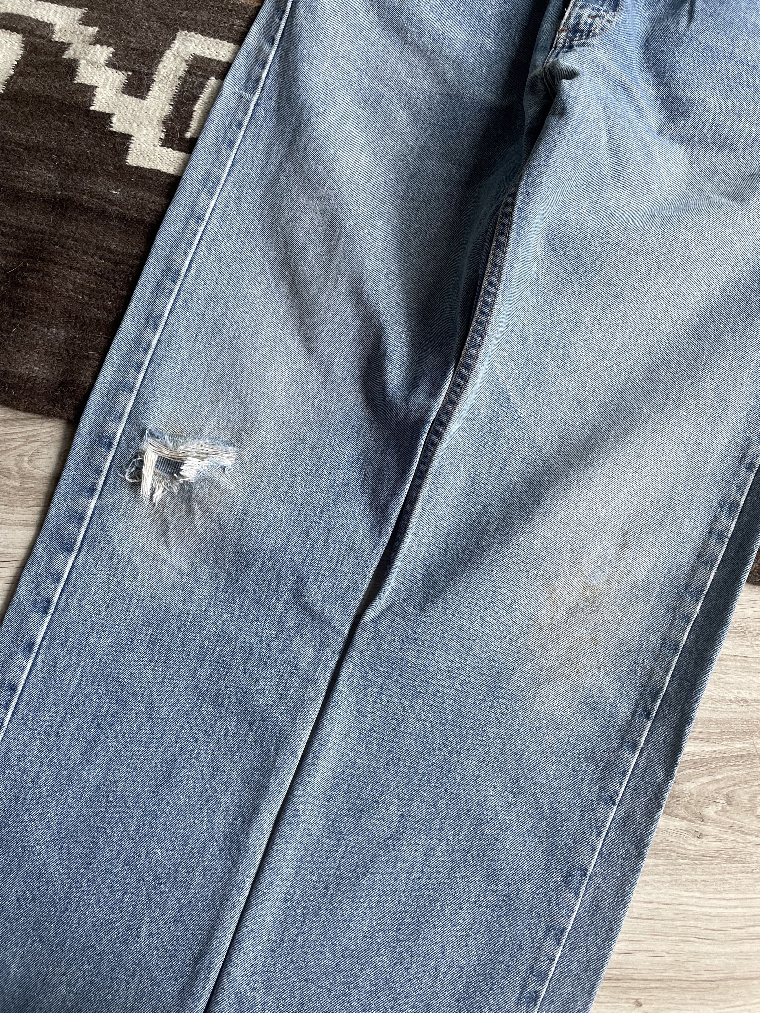 Jean Levis 505 Vintage 90s Light Blue Denim Jeans 6864AC Size US 36 / EU 52 - 5 Thumbnail