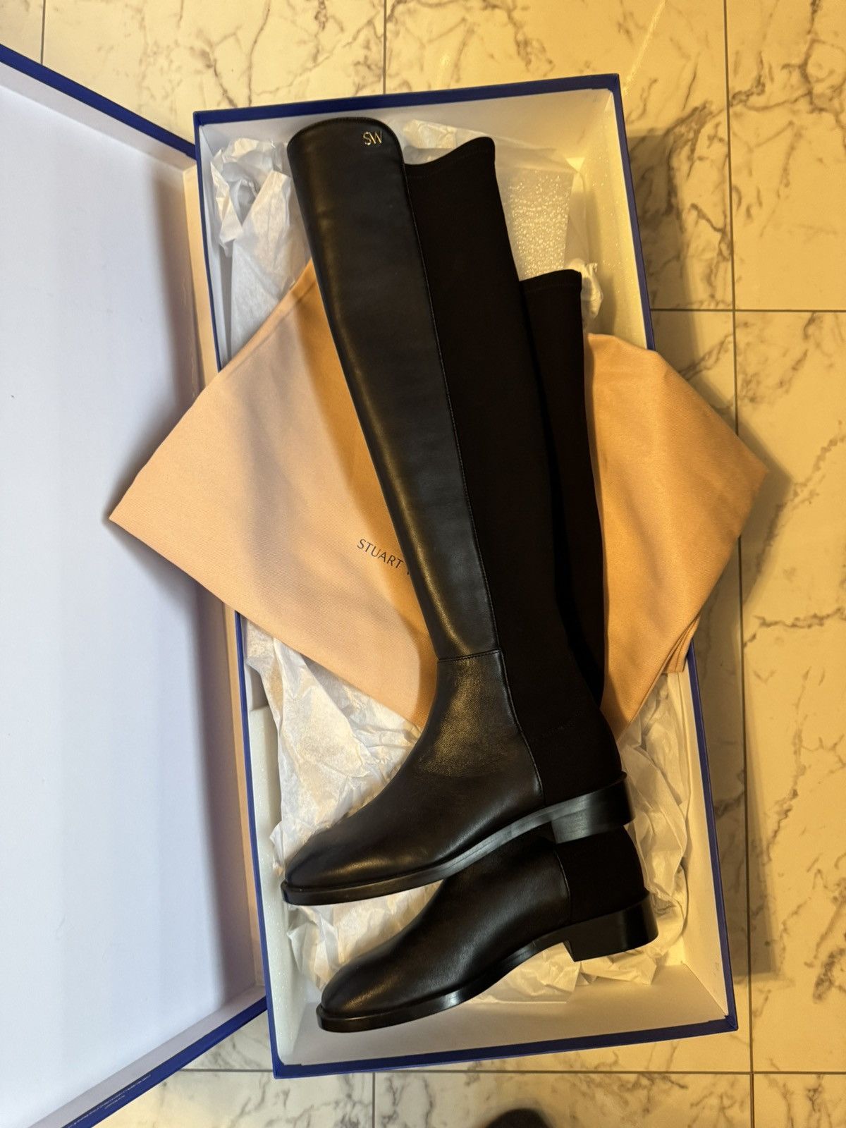 Stuart Weitzman Stuart Weitzman 5050 Black Boots Iconic New in Box 36.5 Size US 6.5 / IT 36.5 - 4 Thumbnail