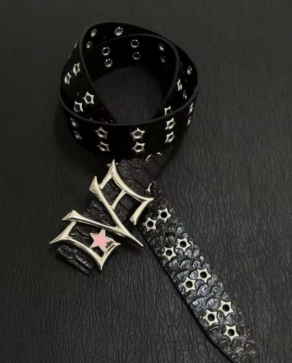 Leather goth subculture street hip-hop pu leather belt Size ONE SIZE - 4 Thumbnail