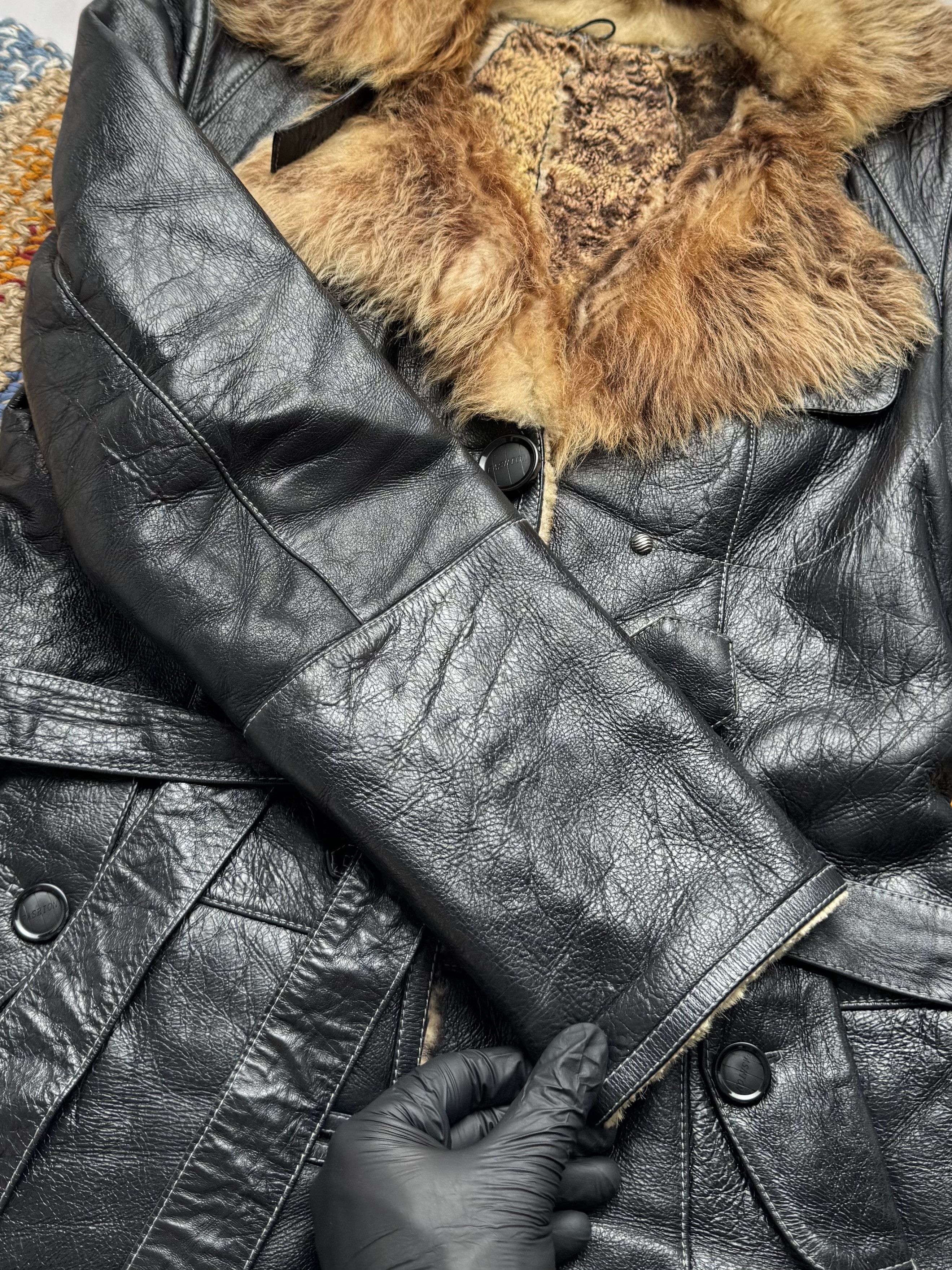 Japanese Brand Vintage Real Sheepskin Coat With Belt (E4) Size L / US 10 / IT 46 - 5 Thumbnail
