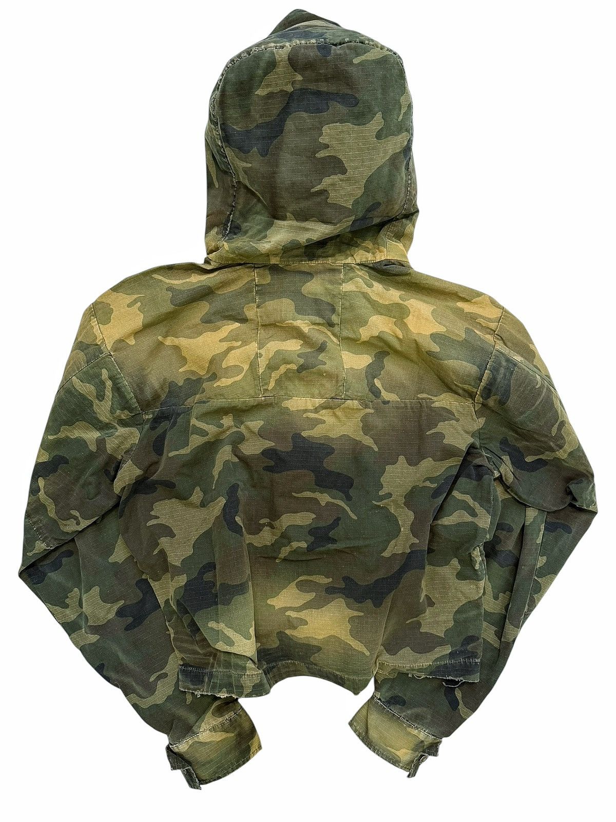 424 Cropped Distressed Camo Anorak Parka Green Size US M / EU 48-50 / 2 - 2 Thumbnail