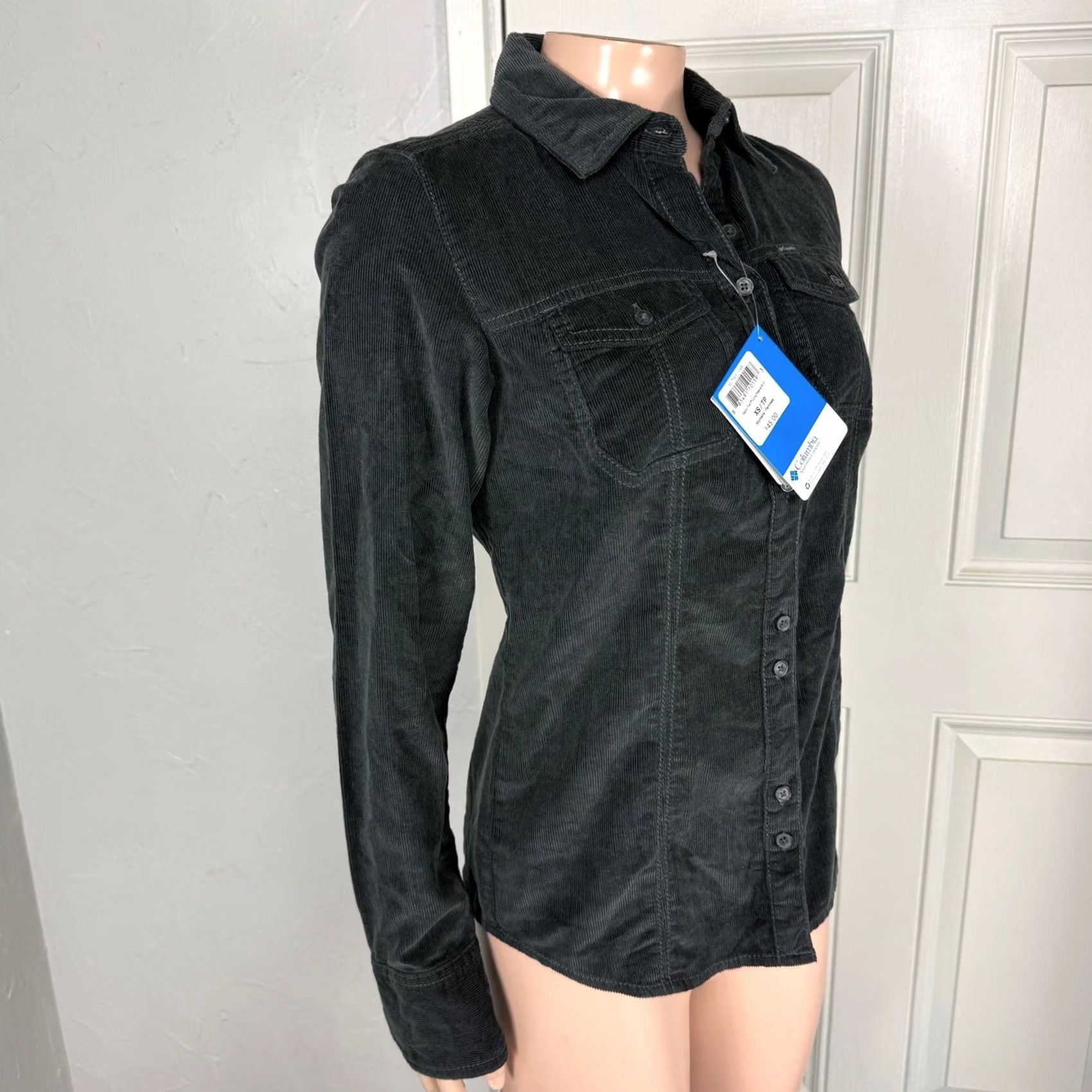 Vintage Columbia Womens Vapor Trail Long Sleeve Gray XS Corduroy Button Shirt Size XS / US 0-2 / IT 36-38 - 5 Thumbnail