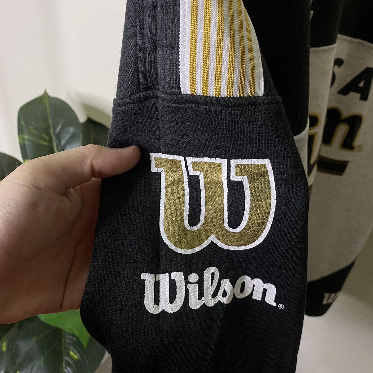 Vintage × Wilson Vintage 1990s Wilson Chicago USA Half Zipper Sweatshirt Size US L / EU 52-54 / 3 - 3 Thumbnail