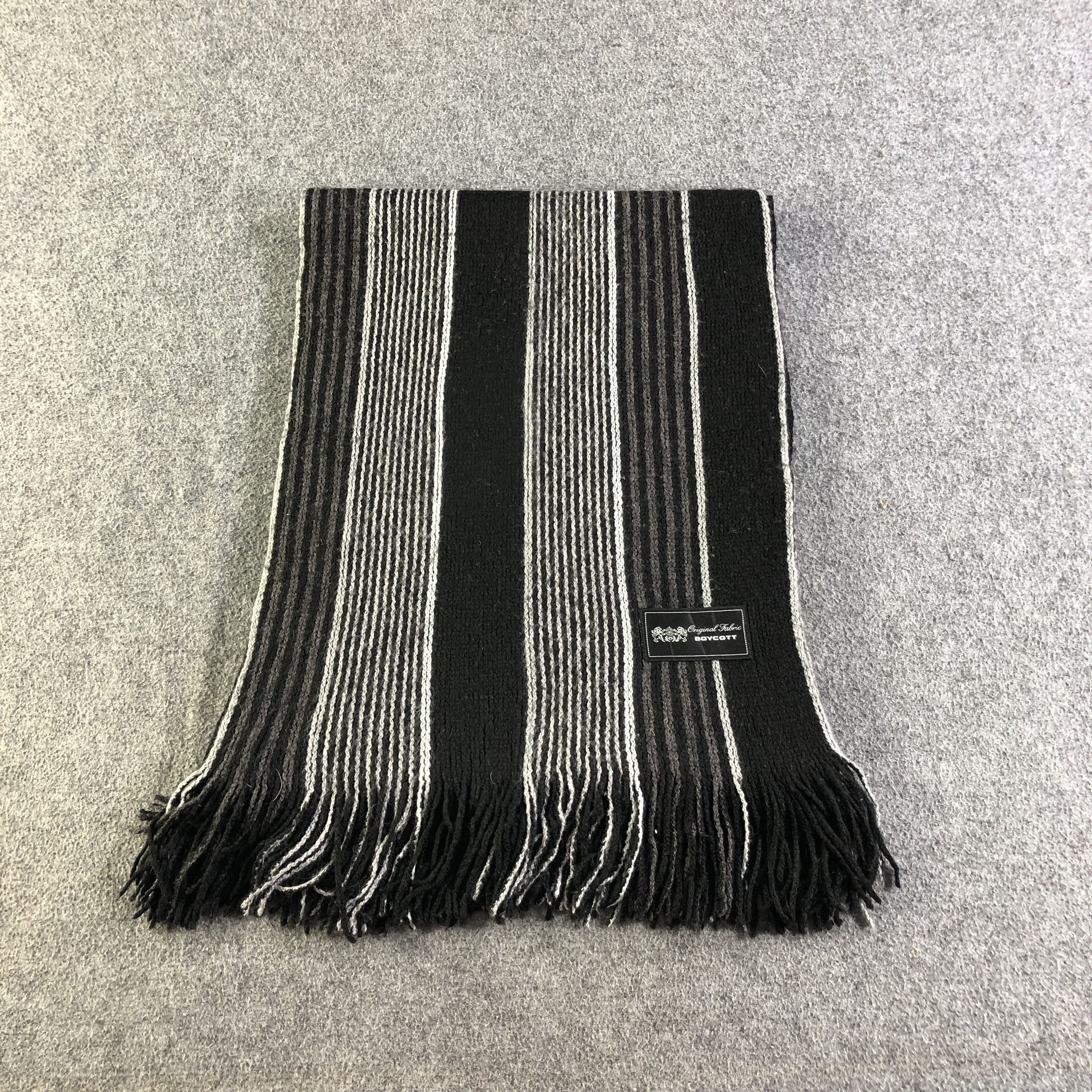 Boycott Boycott Striped Wool Scarf Muffler Neckwear V2749 Size ONE SIZE - 3 Thumbnail