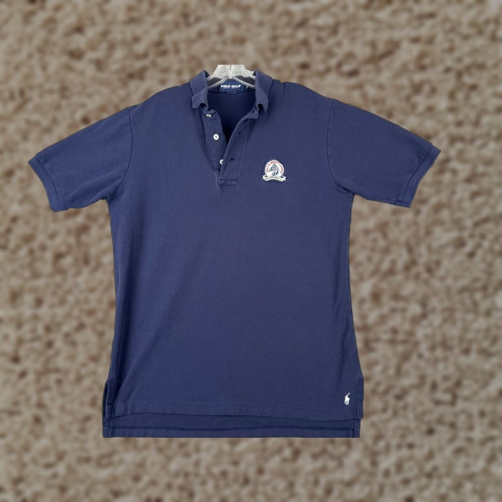 Ralph Lauren VINTAGE Ralph Lauren Polo Shirt Men Medium Blue Slim Fit Golf 2003 Sports Mens Size M / US 6-8 / IT 42-44 - 1 Thumbnail