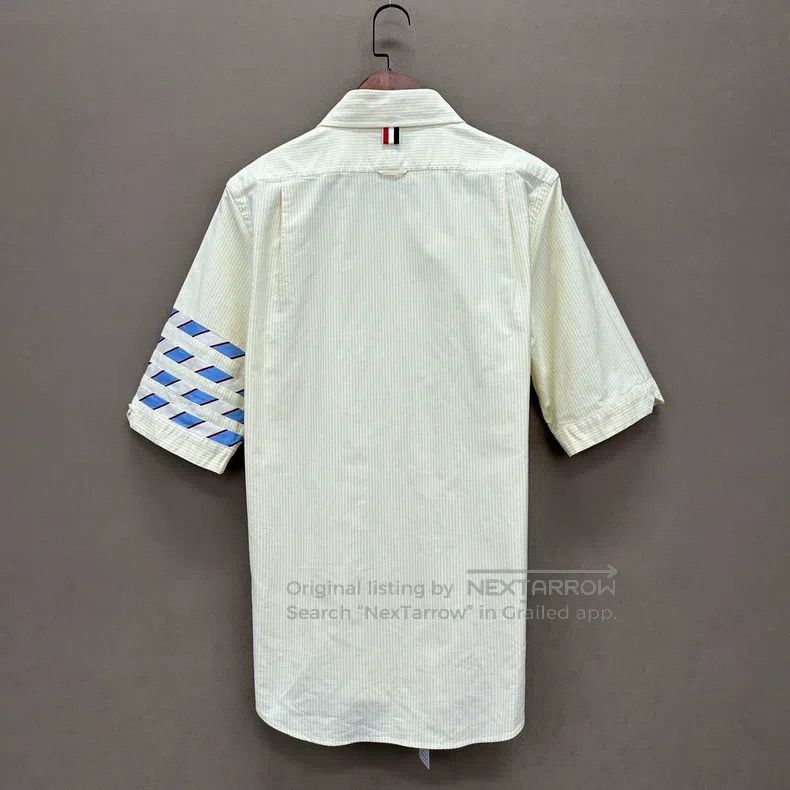Thom Browne Thom Browne Beige Short Sleeve Shirt Size US M / EU 48-50 / 2 - 2 Thumbnail