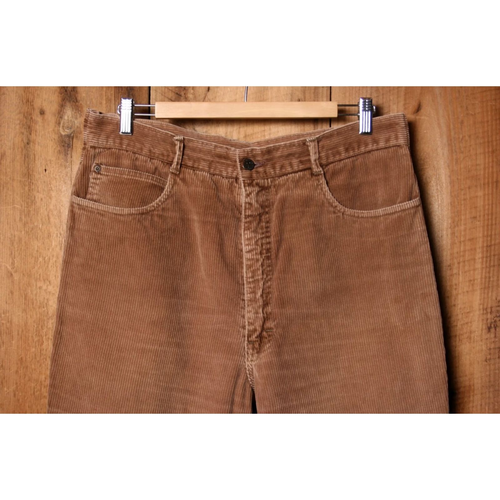 Vintage VINTAGE Whats Happening? Brown Corduroy High Rise Straight Leg Pants 33x30 Mens Pants Corduroy 90s Size US 33 - 2 Thumbnail