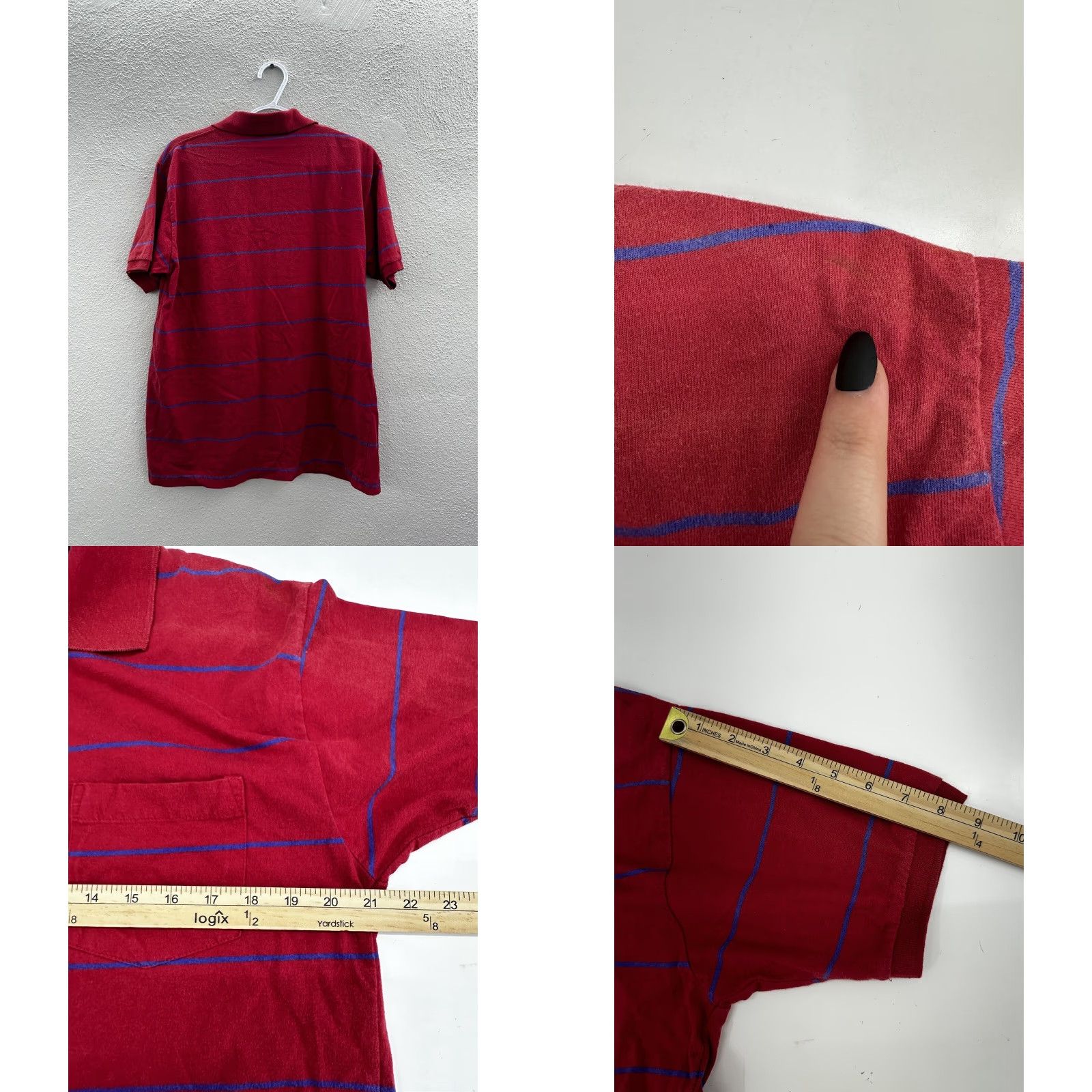 Vintage Claybrooke Classic Mens Polo Shirt XL Red Striped Short Sleeve Pocket Polo Shirt Mens XL Red Striped Short Sleeve Pocket Size US XL / EU 56 / 4 - 8 Thumbnail