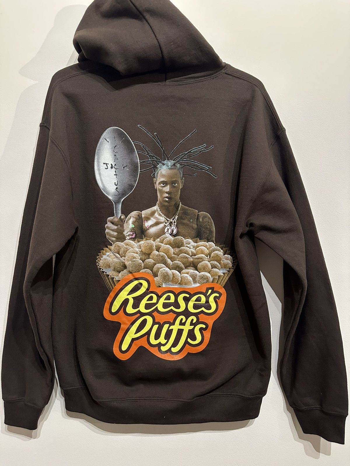 image of Travis Scott Cactus Jack Reeses Puff Brown Hoodie, Men's (Size Medium)