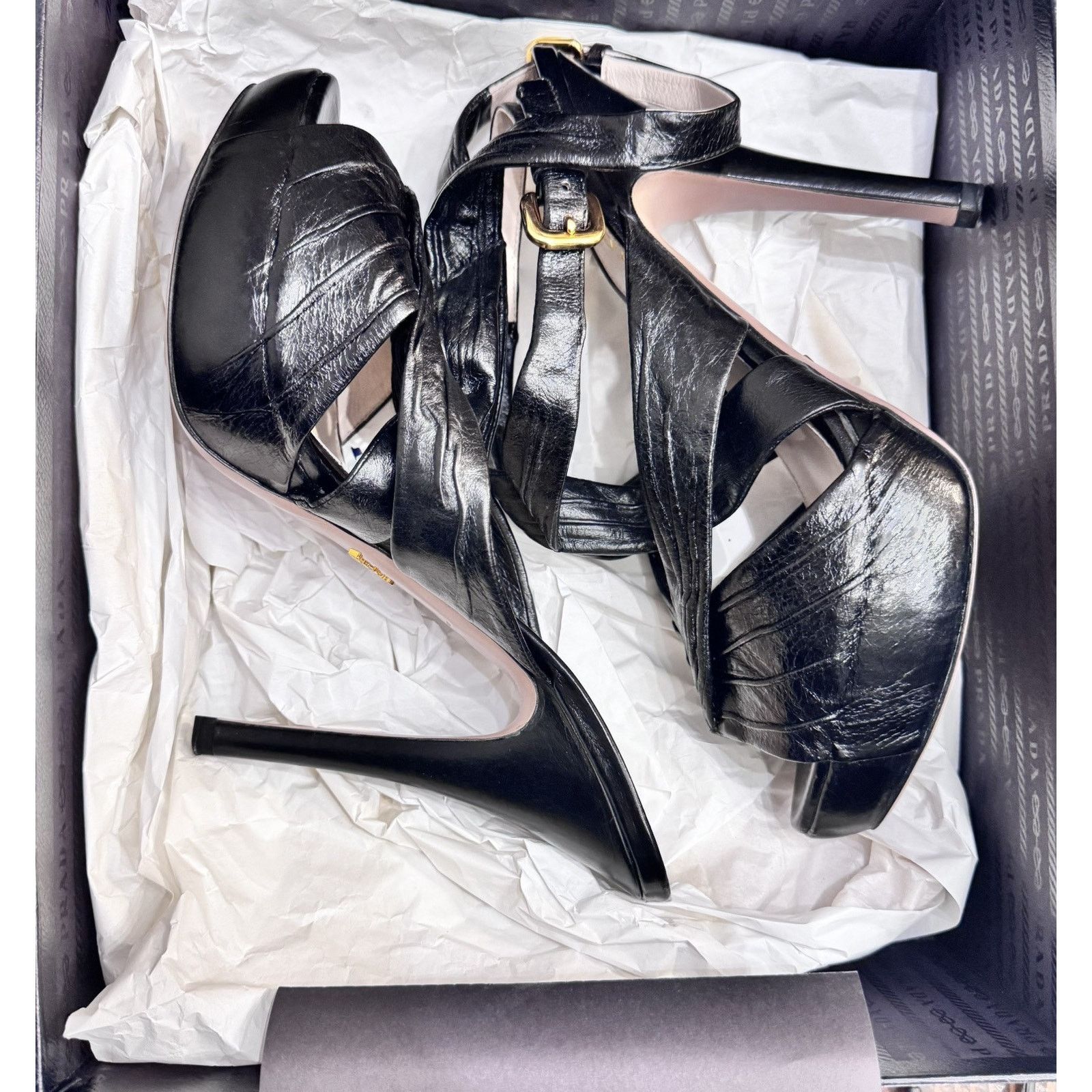Prada PRADA ANTIC SOFT NERO BLACK PLATFORM CRISS SHOES SZ 41 10.5 Size US 10.5 / IT 40.5 - 9 Thumbnail