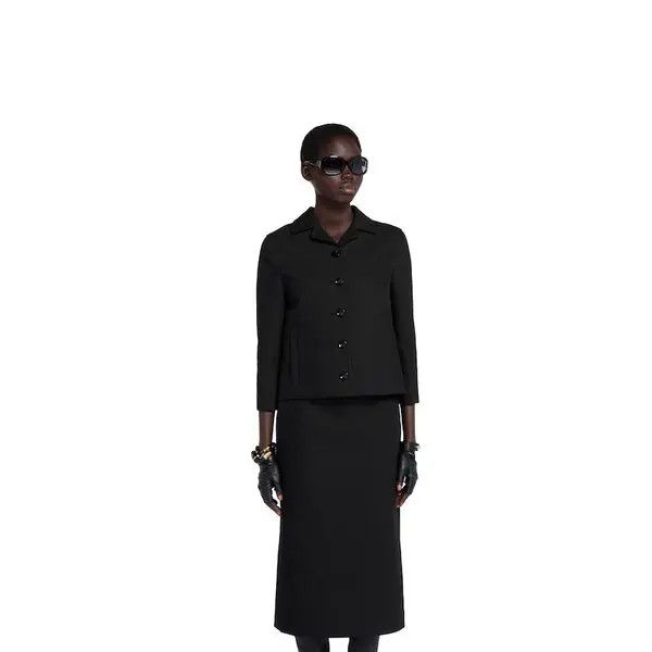 Gucci o1loc1c0226 823938 Cotton Gabardine 3/4 Sleeve Jacket Black Size XS / US 0-2 / IT 36-38 - 3 Thumbnail