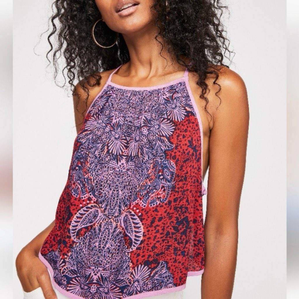 Free People Free People Break Free Printed Side Slit Lightweight Tank To Size M / US 6-8 / IT 42-44 - 1 Thumbnail