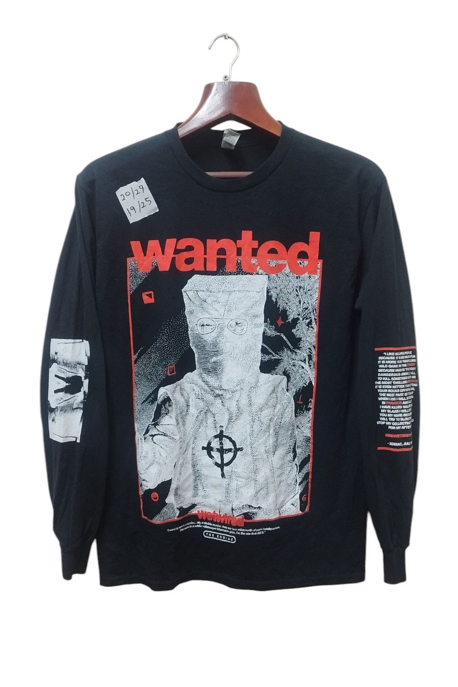 The Zodiac Killer Horror Movie Longsleeve Overprint T-shirt