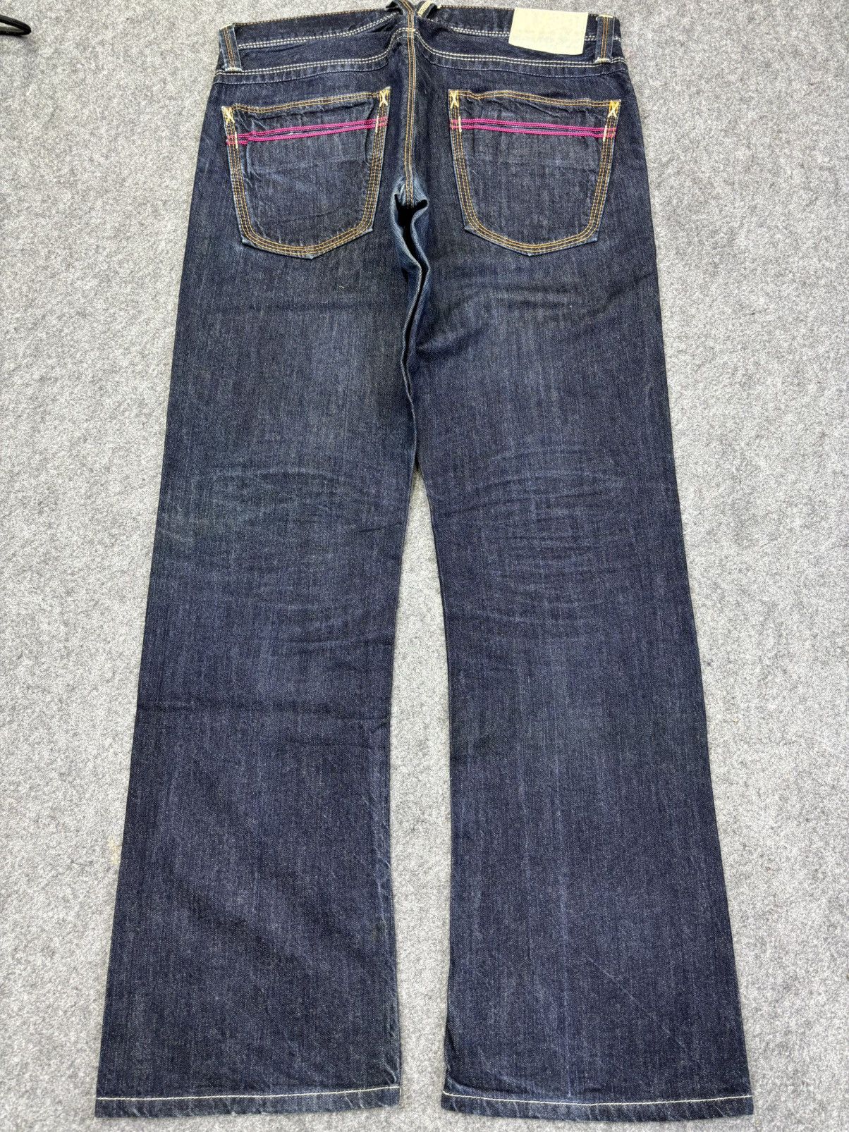 Japanese Brand 💥Flare💥Vintage BLUE WAY Dark Blue Denim F890 Size US 33 - 14 Thumbnail
